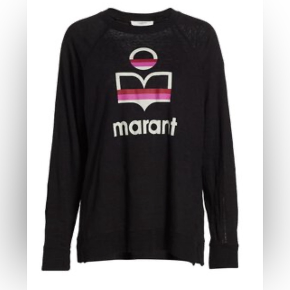 Isabel Marant Etoile Kiefferf Logo Graphic Linen Pullover